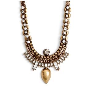 Treasure & Bond Antiqued Gold & Crystal Long Necklace